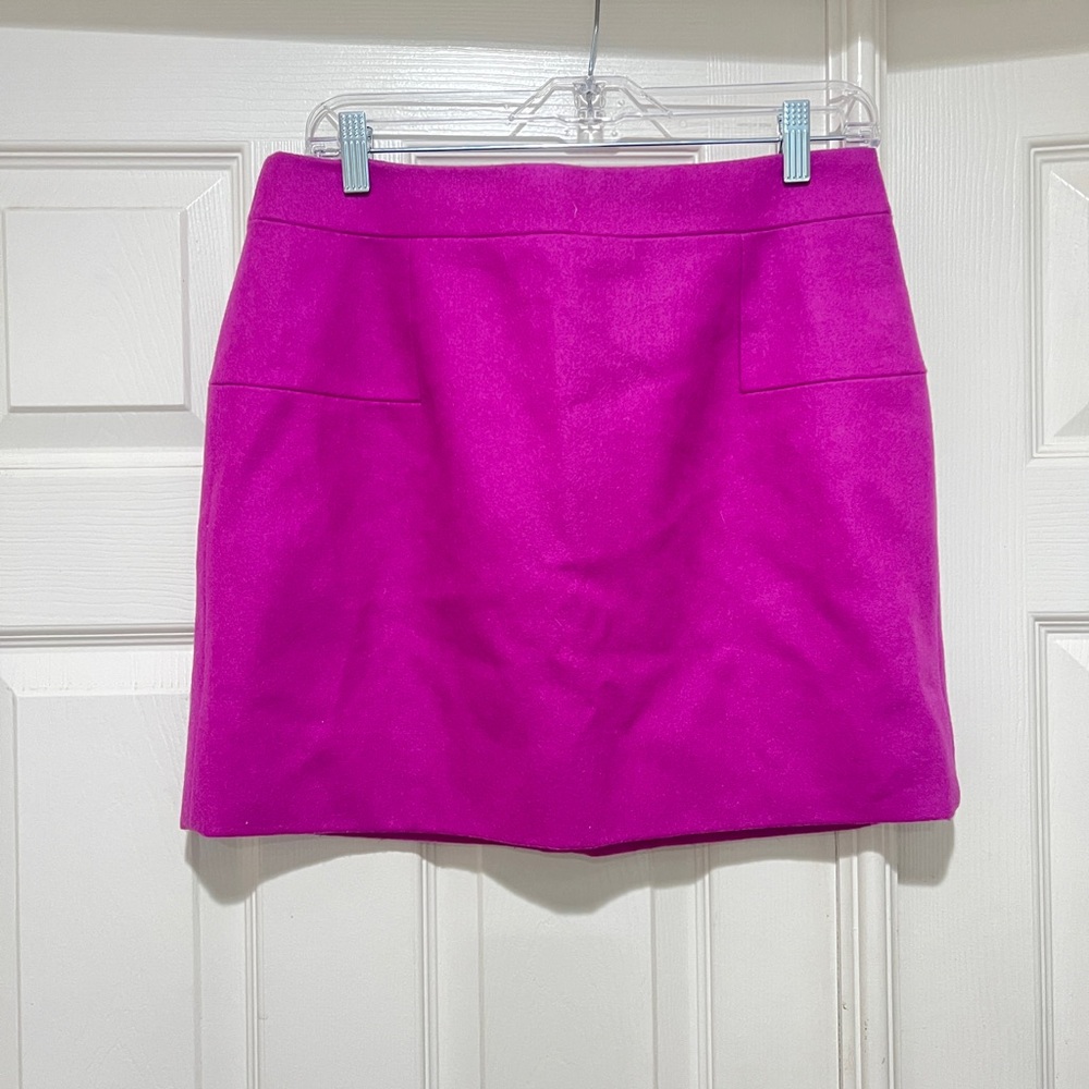 J.‎ Crew Wool Blend Fuchsia Pink  Mini Skirt 8  Workwear, Office Wear barbiecore